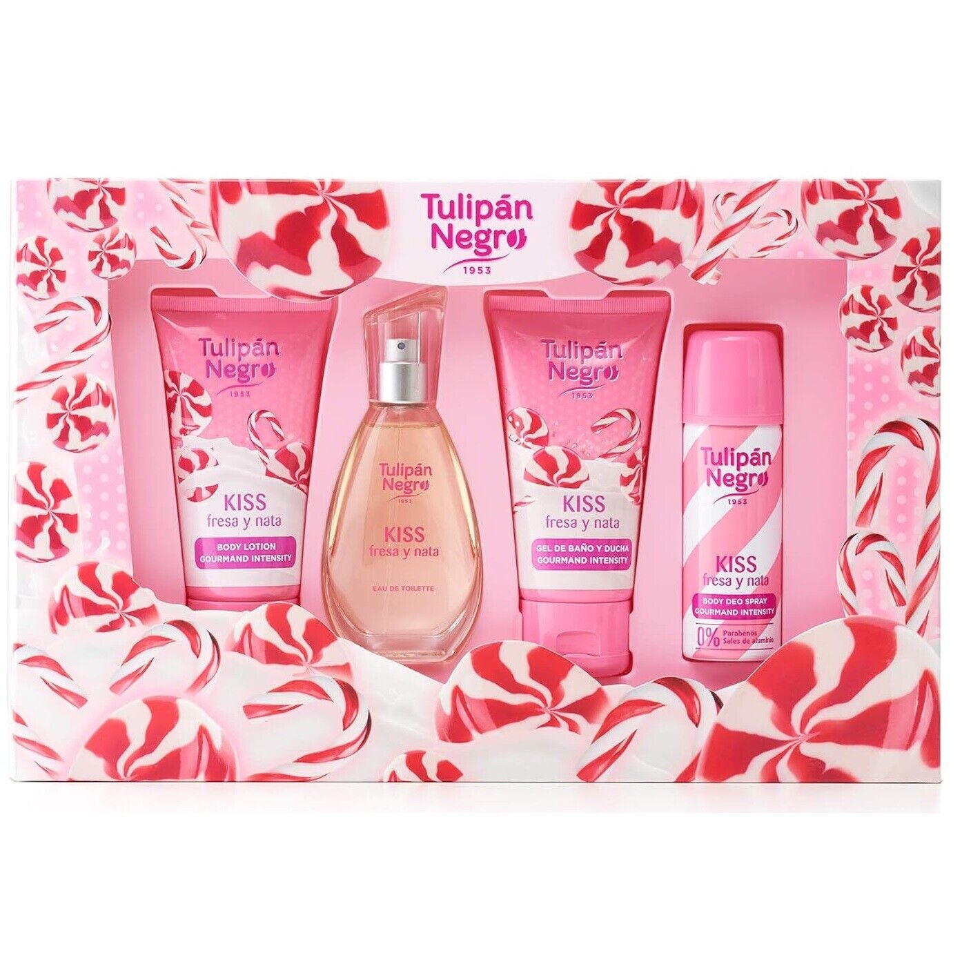 Tulipan Negro Sweet Fragola Panna Confezione Parfum Bagnoschiuma Deo Crema Corpo