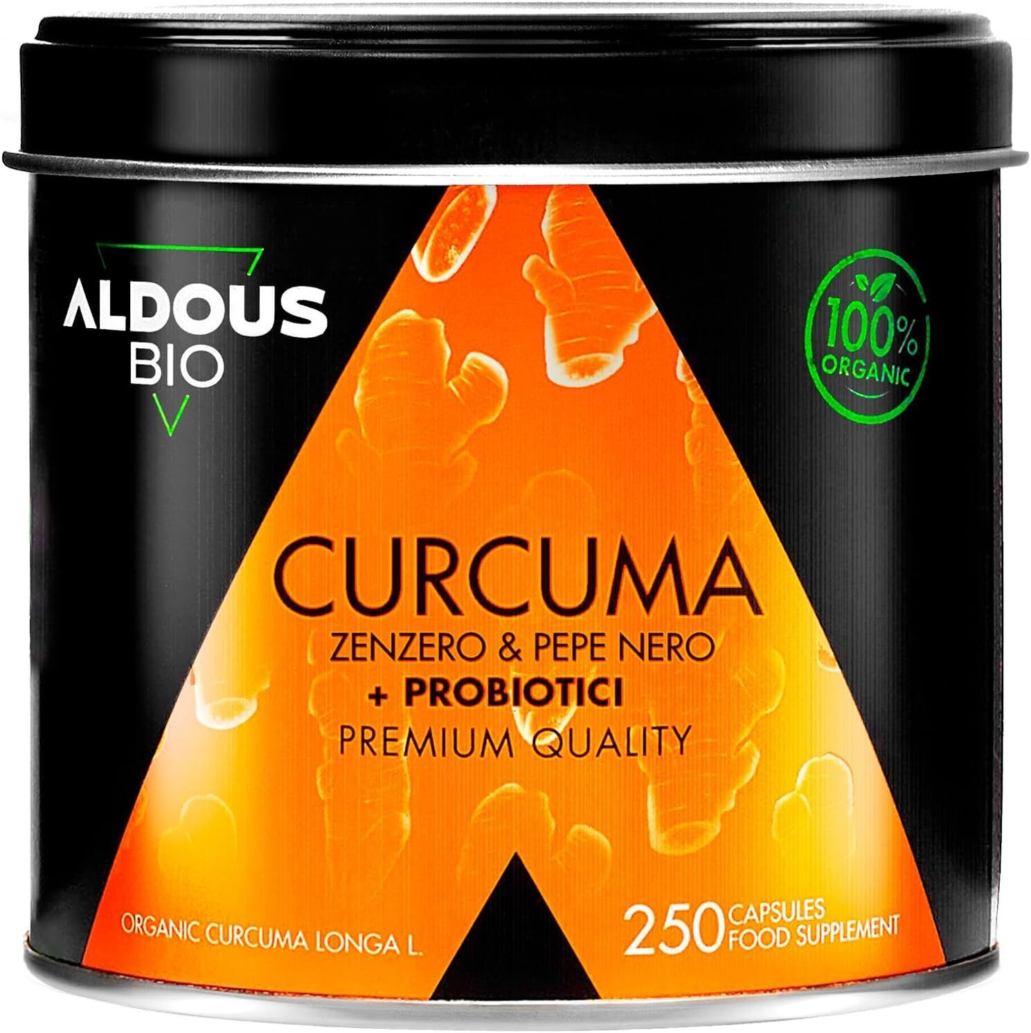 Curcuma e Piperina Plus + PROBIOTICI + Zenzero e Pepe Nero | 1460 mg | 250...