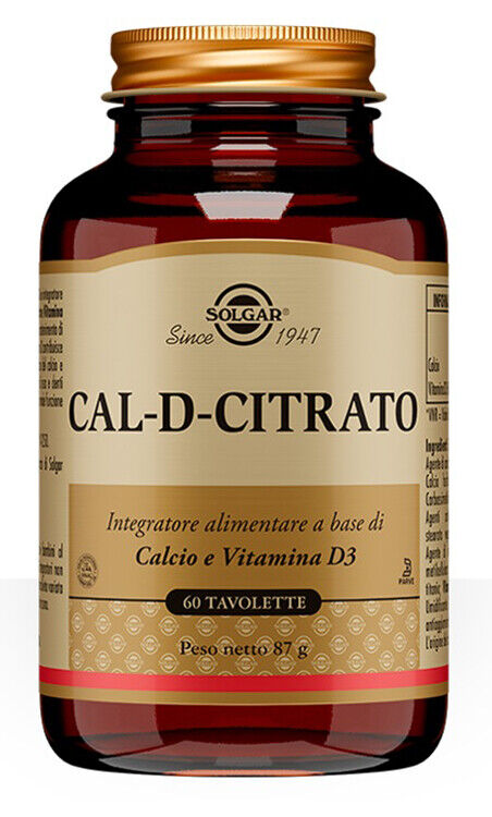 CAL D CITRATO - INTEGRATORE ALIMENTARE SOLGAR A BASE DI CALCIO E VITAMINA D