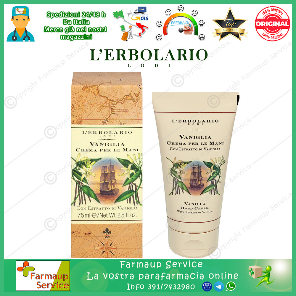 L'Erbolario Vaniglia Crema Per Le Mani Con Estratto Di Vaniglia 75 ml