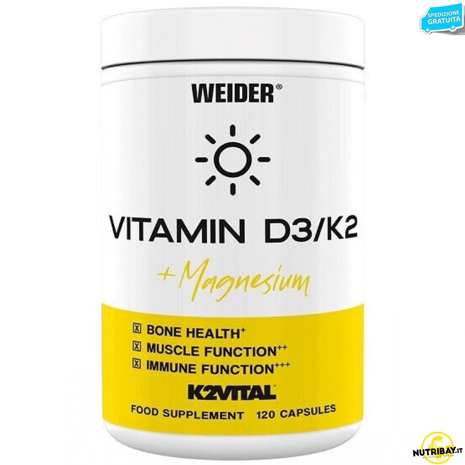 Weider Vitamin D3/K2 + Magnesium - 120 caps Vitamina d3 k2 e magnesio