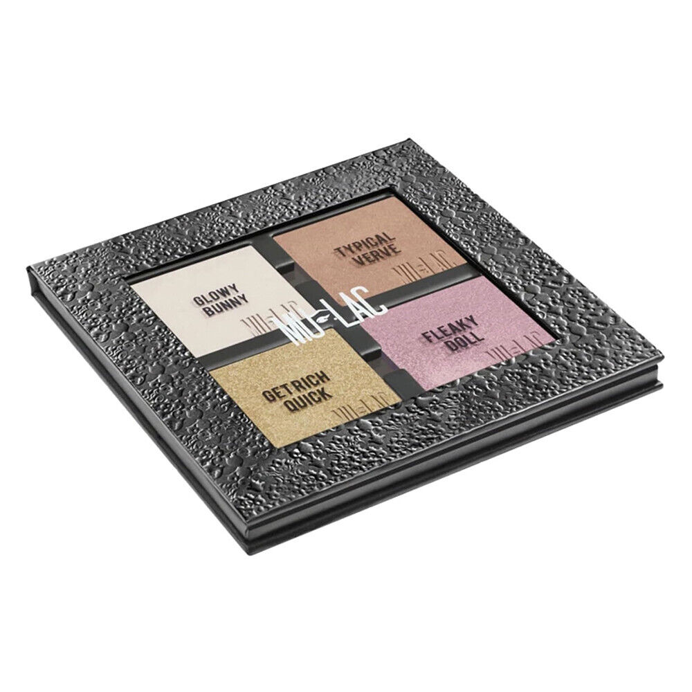 Mulac Cosmetics Get Rich Quick Powder Highlighter Palette 4 Illuminanti