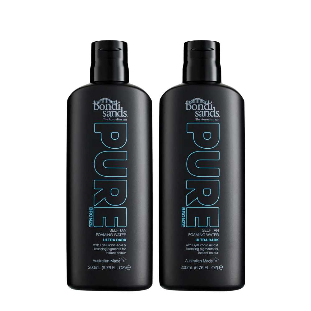 Bondi Sands Pure Bronze Ultra Dark Self Tan Foaming Water 200ml x2