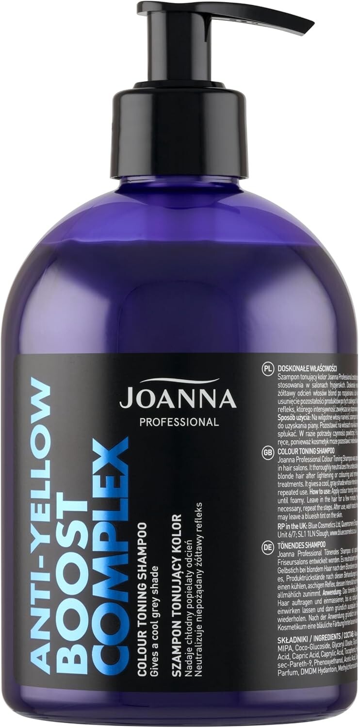 Joanna Professional Anti-Yellow Boost Complex Shampoo for Blond Grey Hair 500g