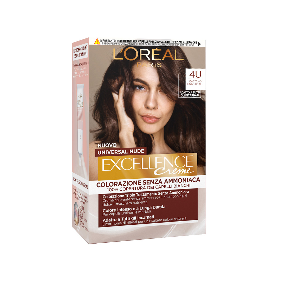L'OREAL EXCELLENCE CREME COLORAZIONE SENZA AMMONIACA UNIVERSAL NUDE 4U CASTANO