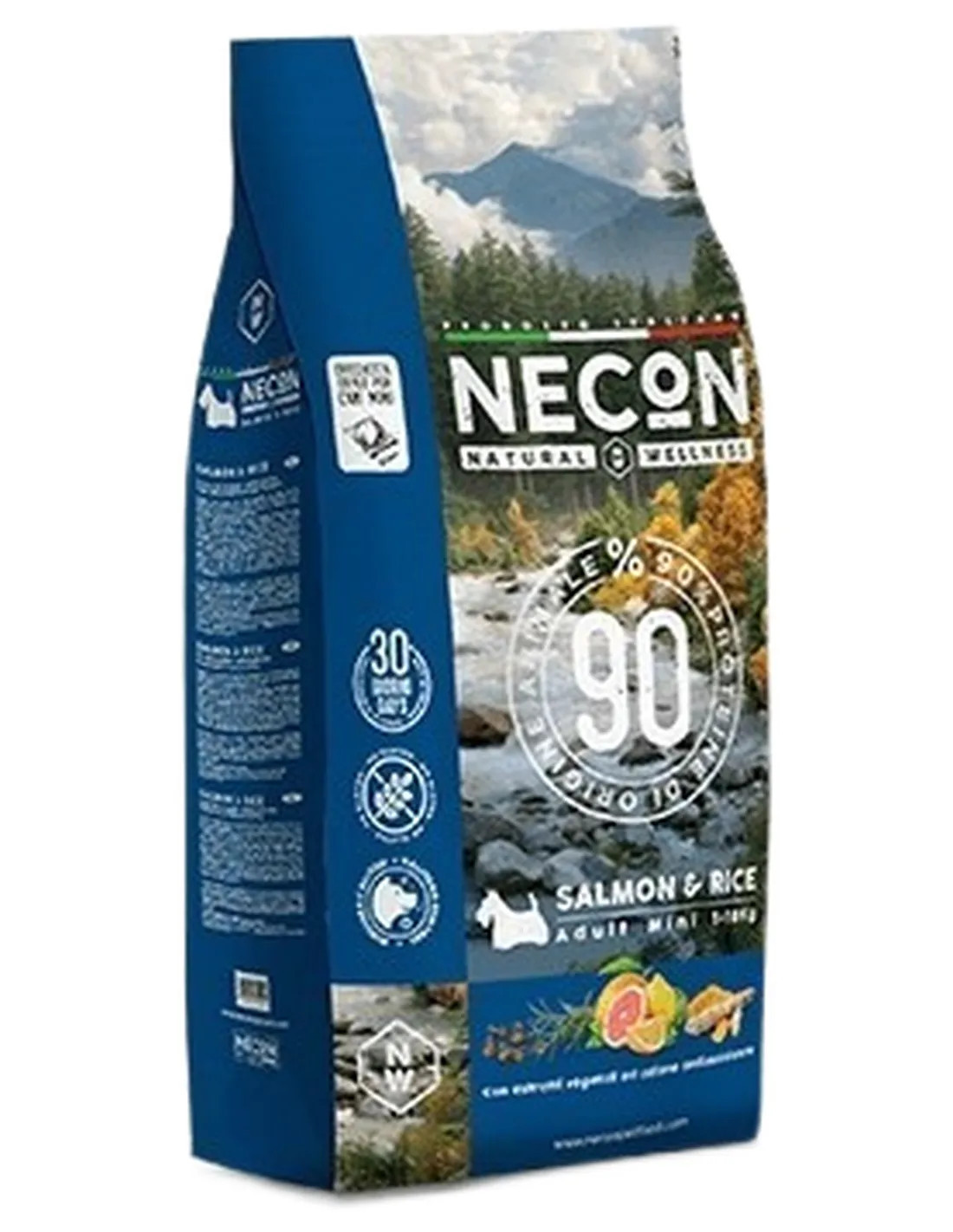 Necon natural wellness cane adult mini salmone e riso 2 kg