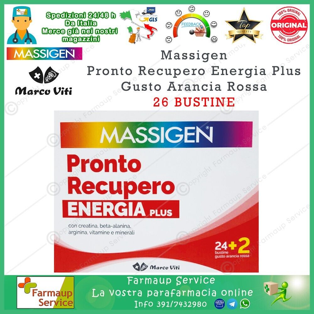 Marco Viti Massigen Pronto Recupero Energia Plus 26 Buste 24+2 Gusto Arancia