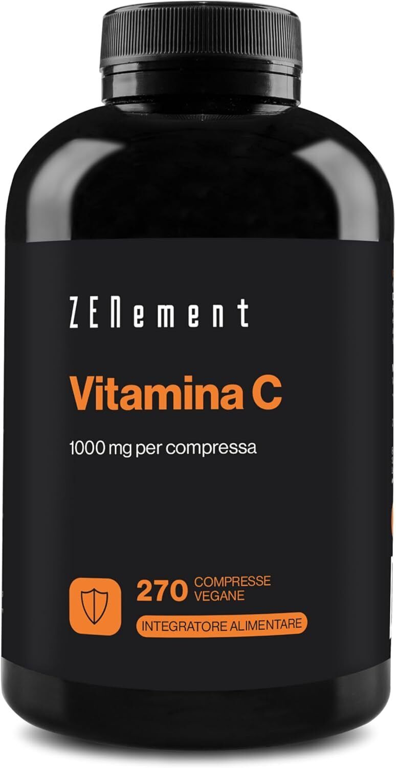 Vitamina C, C 1000mg ad Alto Dosaggio, 270 Compresse Vegan (9+...