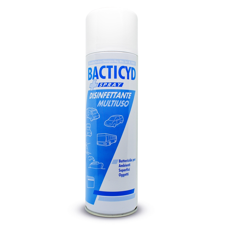 DISINFETTANTE PER SUPERFICI AMBIENTE BACTICYD BOMBOLETTA SPRAY 500 ML VIRUCIDA