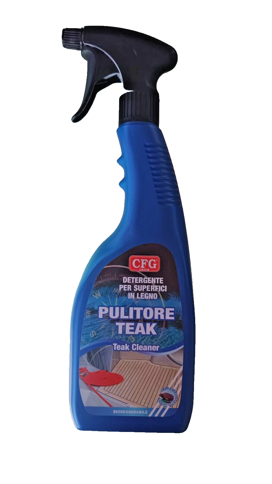 Detergente Teck Legno Nautico Idrorepellente CFG PULITORE TECK, Trigger 750 ml