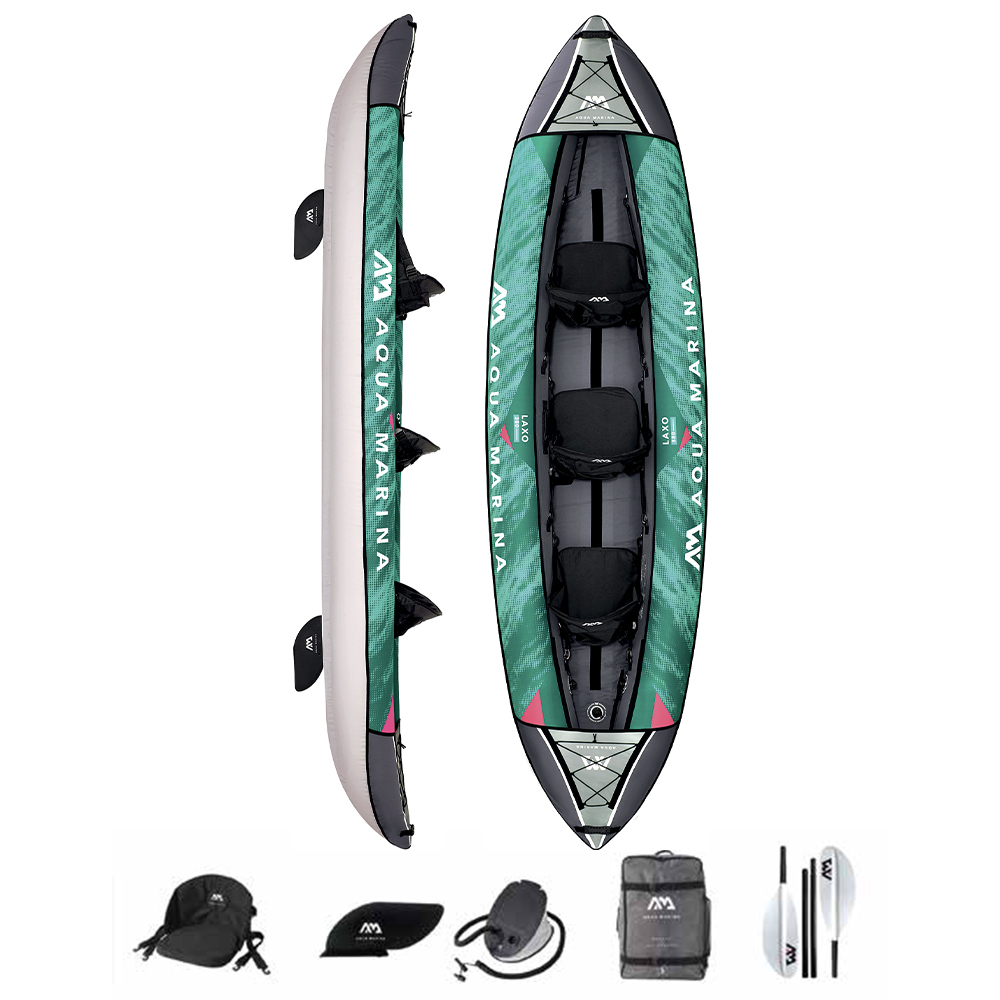 Aqua Marina canoa Kayak gonfiabile 3 Posti Laxo 380 Verde