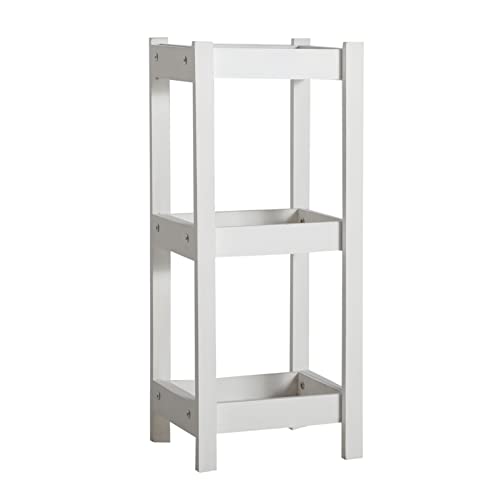 Lastdeco - Scaffalatura Glem | Ripiani In Legno Stoccaggio - Scaffale Bianco 3 Ripiani - 25 X 24 X 65 Cm