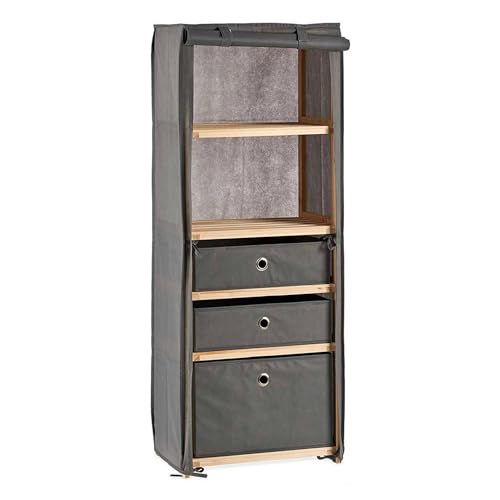 San Ignacio Scaffale Tessuto 3 Cassetti Collezione Kipit, Marrone-Grigio, 42X28 Cm