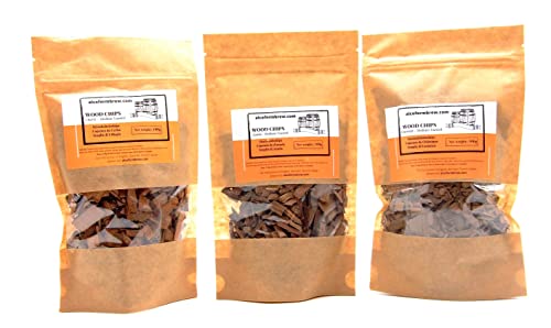 Set Cippato - 3 Confezioni - Ciliegia Rosle (Cherry) + Acacia + Castagno (Chestnut) | Invecchiamento Dell'Alcool | Invecchiamento Bevande | Trucioli D