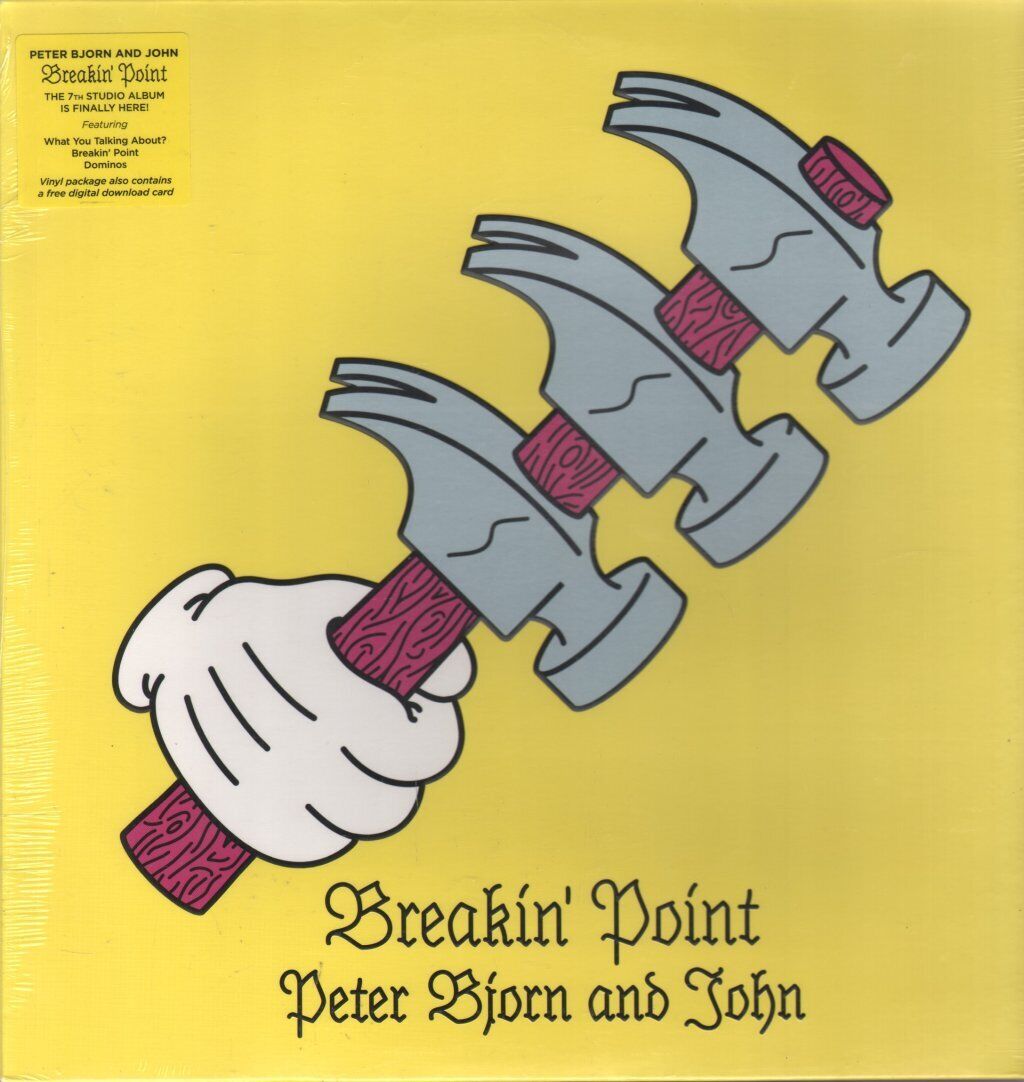 Peter Bjorn and John Breakin' Point LP vinyl Europe Ingrid 2016 embossed sleeve