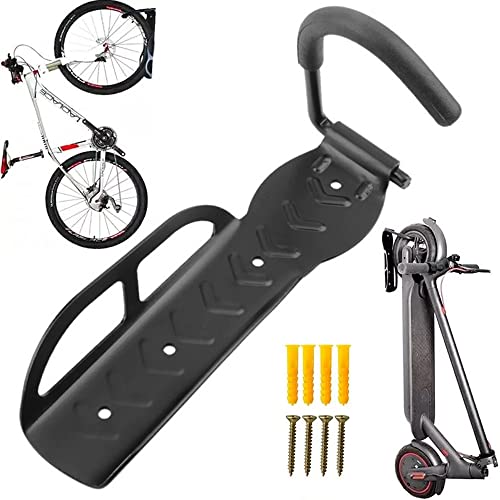 Supporto A Muro Per Biciclette Monopattino, Gancio Tenuta Con Protezione Per Ruota Organizzatore Spazio Garage Cantinelle Box