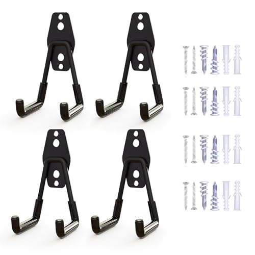 4 Pz Doppio Gancio Garage Stoccaggio Utilità Parete Garage Gancio Di Stoccaggio Pesante Garage Gancio Da Parete In Acciaio Per Organizzare Utensili El