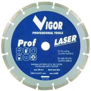 Vigor 5281730 Dischi Diamantati A Settori Prof-Las, Senza Flangia