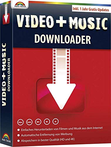 Markt & Technik Video E Musica Downloader Versione Completa, 1 Licenza Software Multimediale Windows