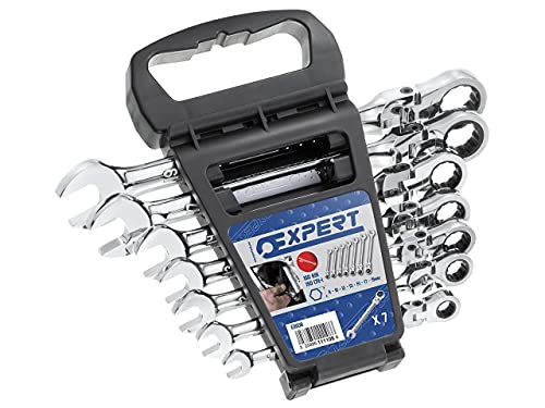 Expert E111108 Set Con Chiave – Chiavi A Cricchetto, Metrico – 7 Pezzi