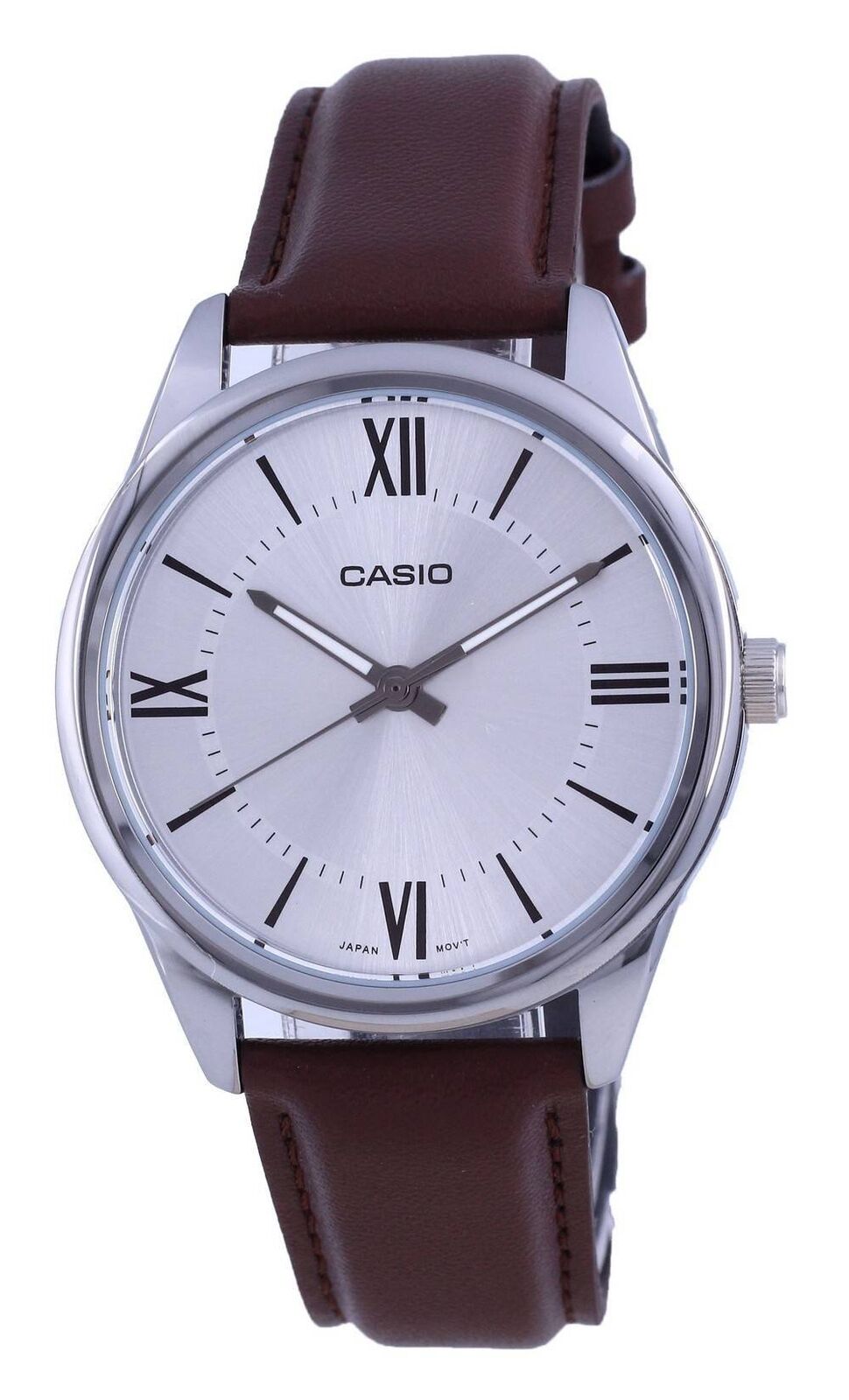 Casio Silver Dial Stainless Steel Analog Dress Quartz Mens Watch MTP-V005L-7B5