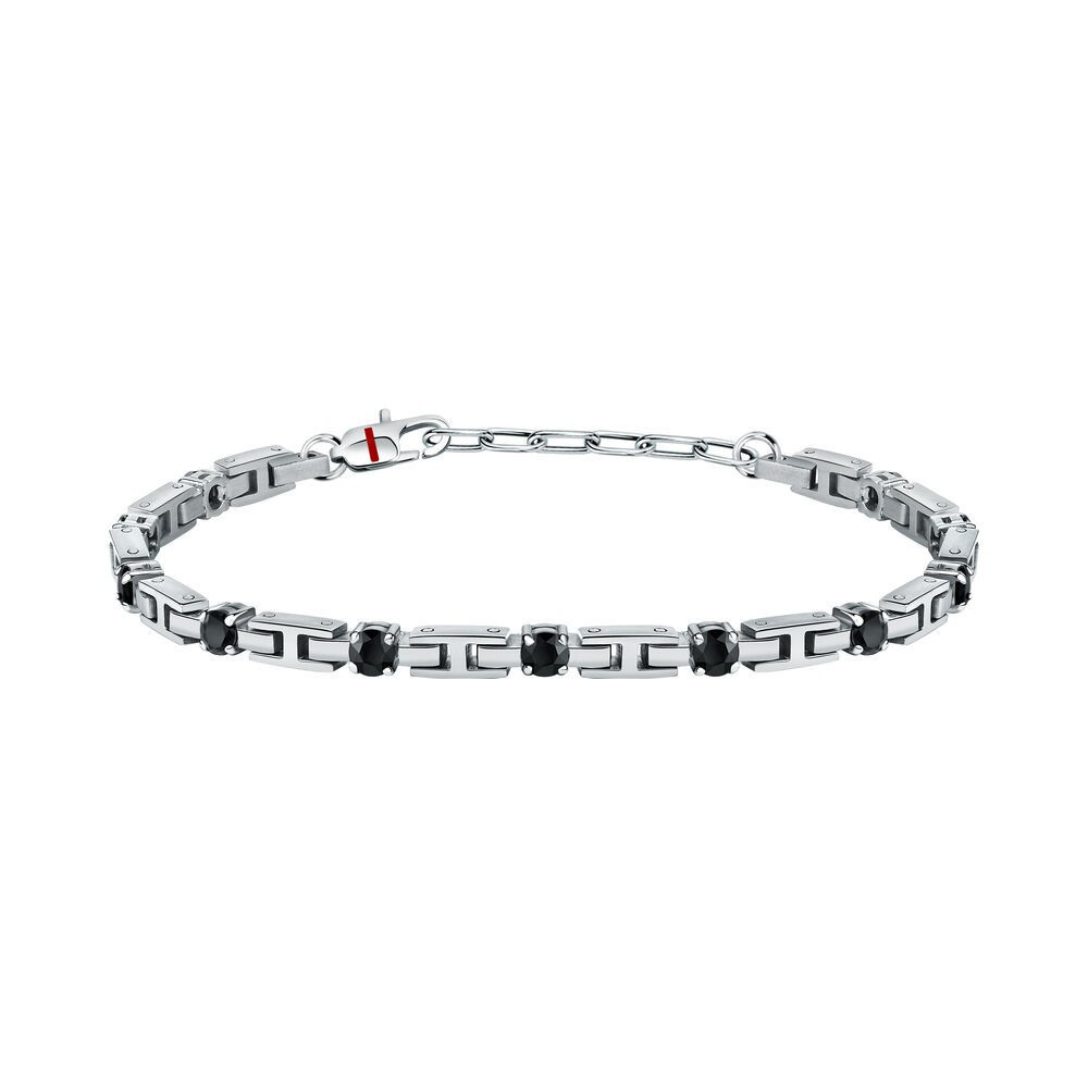 Bracciale SECTOR uomo Tennis acciaio / pietre nere SANN35