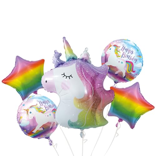 Set 4 Globos Tema Unicornio