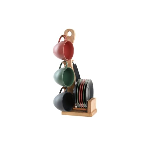Cafe Set 6 Gres Rubberwood 16X17X35 150 Ml, Verde