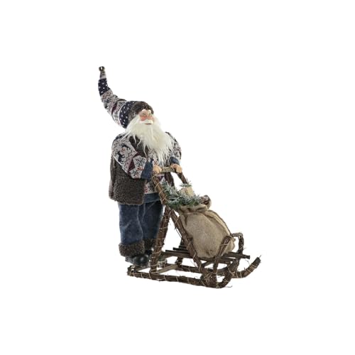 Figura Poliester Madera 42X25X48 Trineo Azul