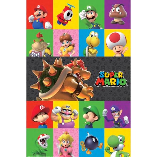 Pyramid International Poster Dei Personaggi Di Super Mario, 61 Cm X 91,5 Cm