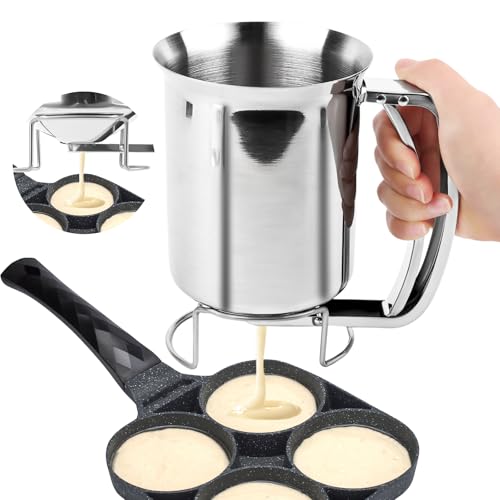 Distributore Per Pasta Da 800 Ml, In Acciaio Inox, Con Supporto, Dispenser Per Pasta Per Pancake, Dosatore Per Pasta Per Pancake, Dosatore Manuale Per