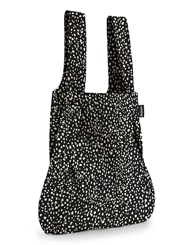 Notabag Zaino Convertibile 2 In 1 | Resistente All'Acqua, Riutilizzabile, Borsa-Zaino Pieghevole (Black Sprinkle)