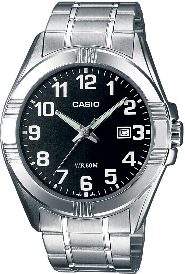 CASIO MTP-1308D-1BVDF OROLOGIO UOMO ACCIAIO NERO DATA 42mm SOTTOCOSTO