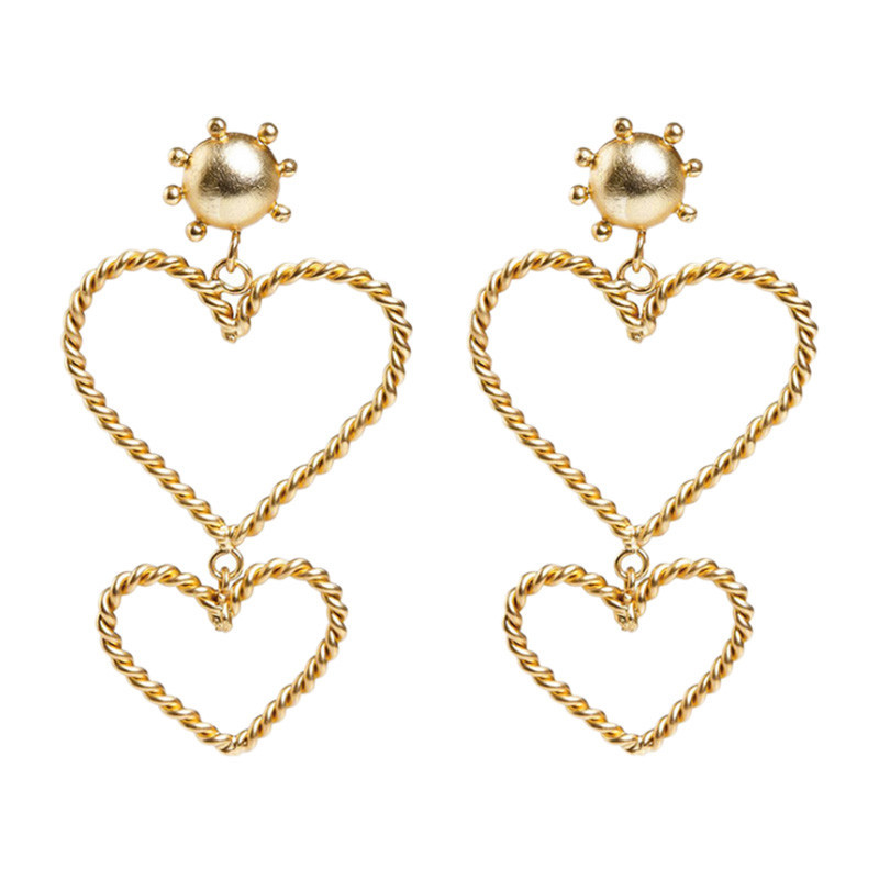 Moda Orecchini A Cuore Doppio Vintage Orecchini A Cuore Orecchini A Cuore O5113