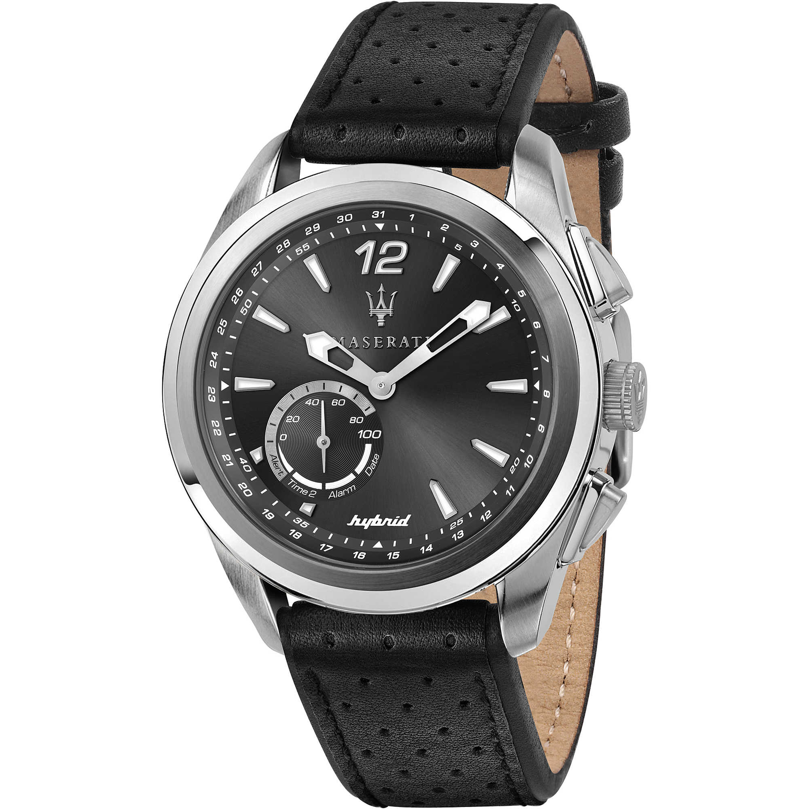 Hybrid Smartwatch Uomo MASERATI TRAGUARDO R8851112001 Vera Pelle Nero