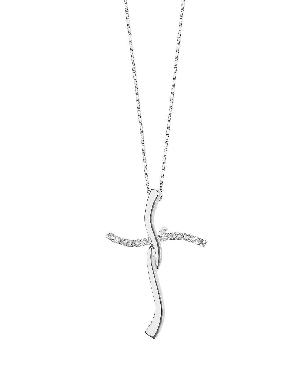 Collana CROCE GIROCOLLO ORO DIAMANTI GLB1387 Comete Donna