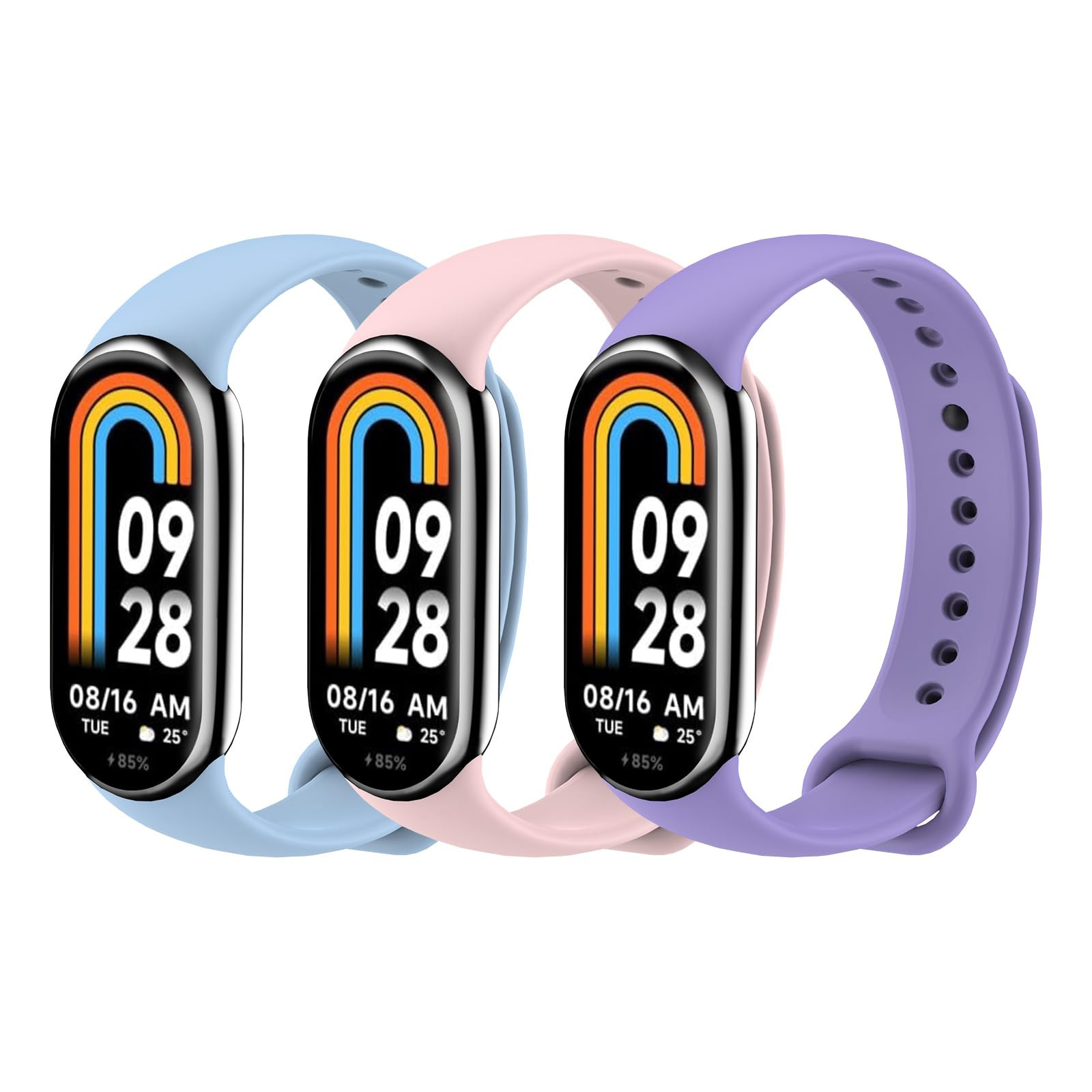 MoKo 3 Pezzi Cinturino Compatibile con Xiaomi Mi Band 9/Mi Band 8, (O8Q)