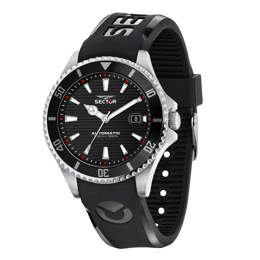 Orologio SECTOR Uomo 230 Automatico Datario Gomma Nero R3221161002