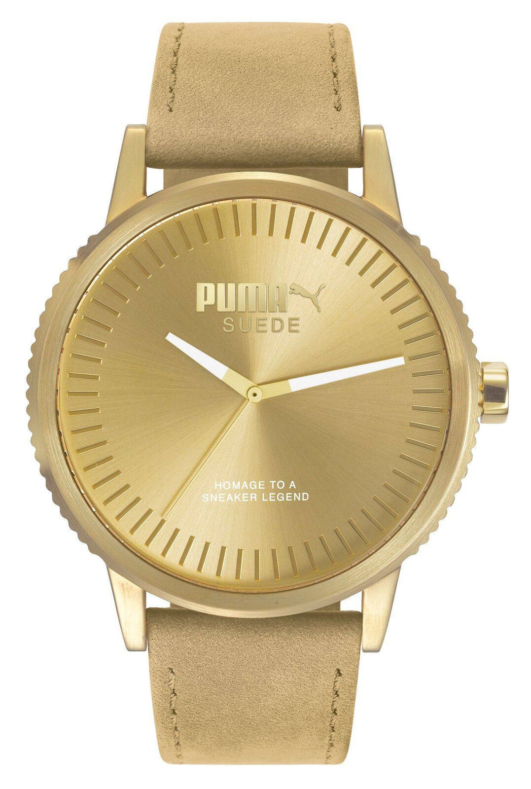 NUOVA Orologio Puma Uomini Beige Suede PU104101009