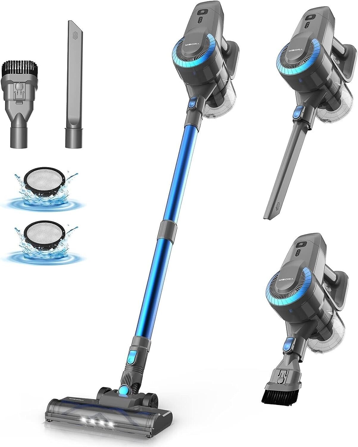 Aspirapolvere senza fili, aspirapolvere ultraleggero 6 in 1, batteria da 2200 mA