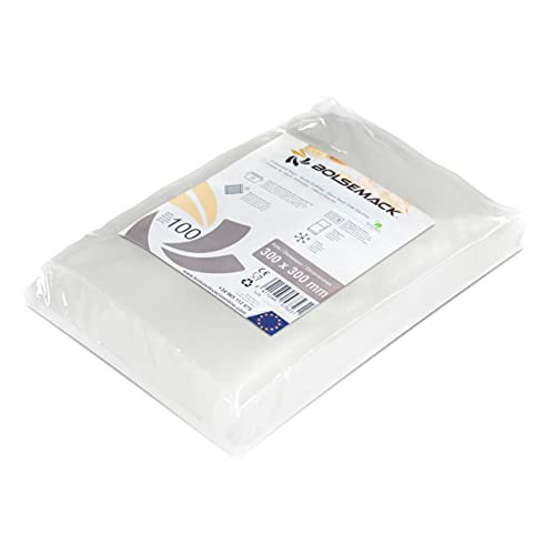 BOLSEMACK Sacchetti Sottovuoto Alimenti 100 Buste 30x30cm - Buste (z2K)