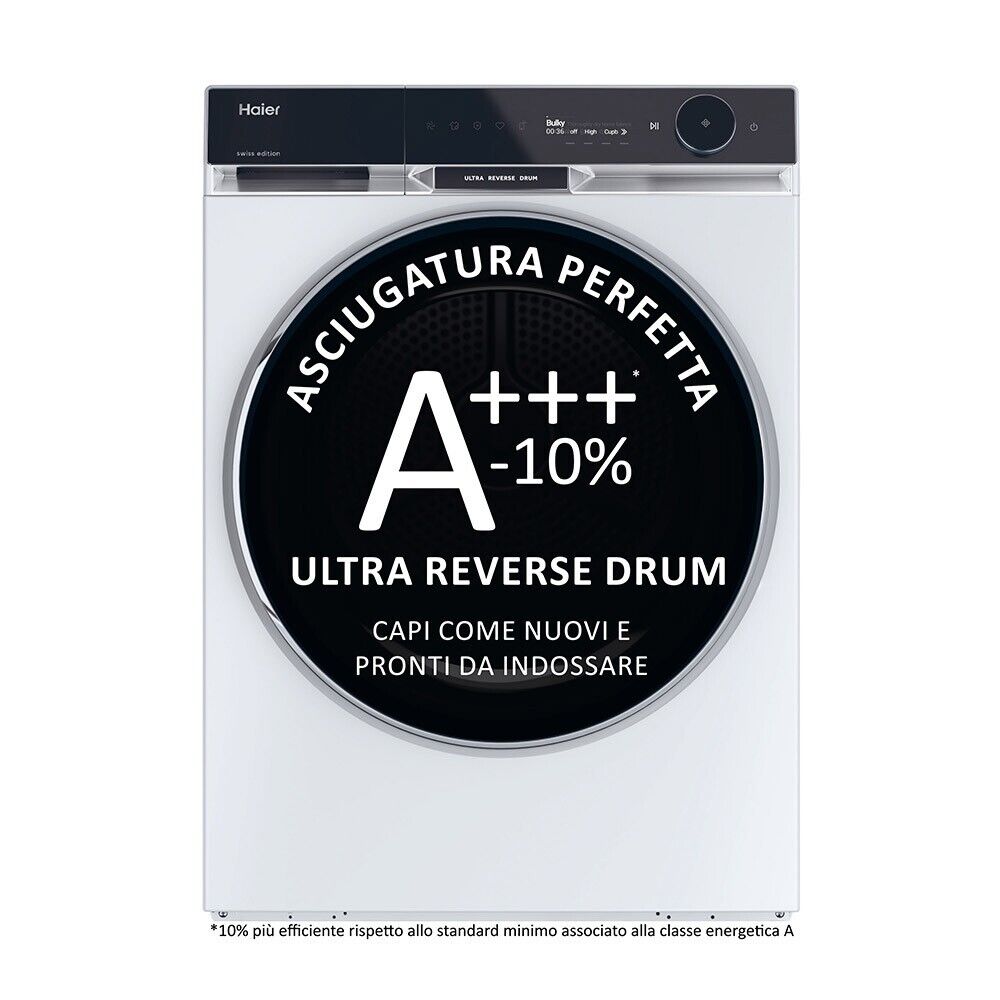 ASCIUGATRICE HAIER HD90-A3Q397U1-S 9KG CARICO FRONTALE POMPA DI CALORE WIFI A+++