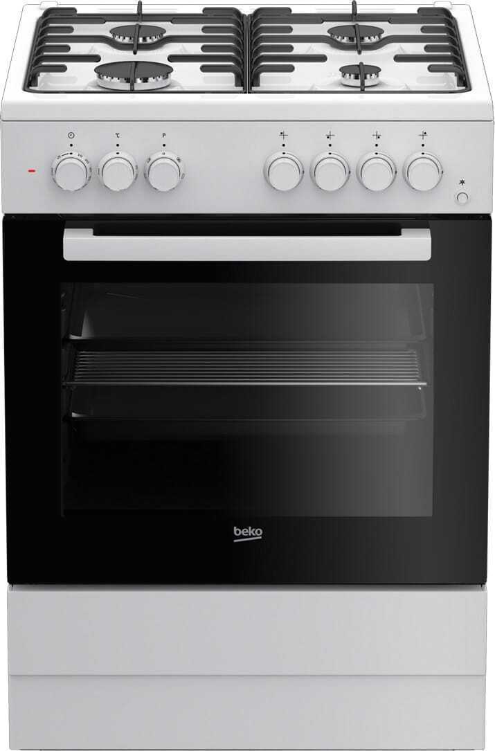Beko Cucina a Gas 4 Fuochi Forno Elettrico 60x60 cm Bianco FSE62110DW
