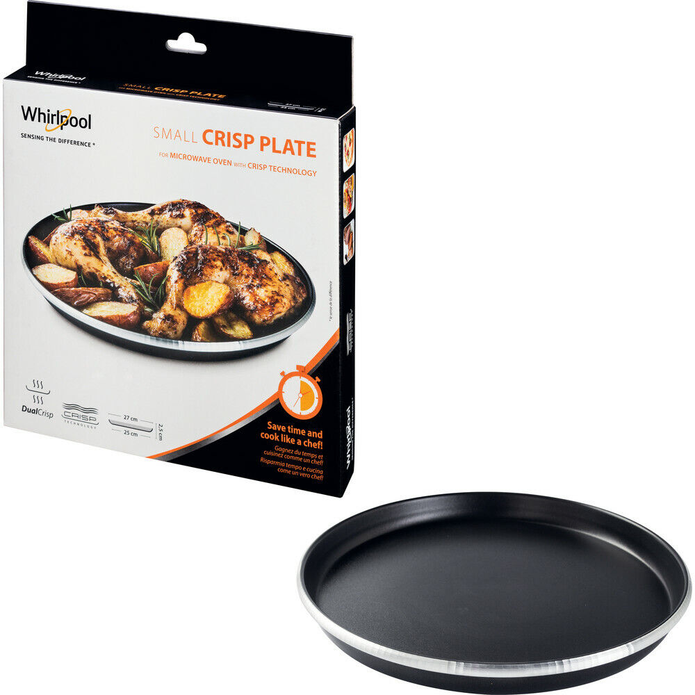 PIATTO CRISP ORIGINALE WHIRLPOOL PER MICROONDE DIAMETRO 25cm 27cm 480131000083