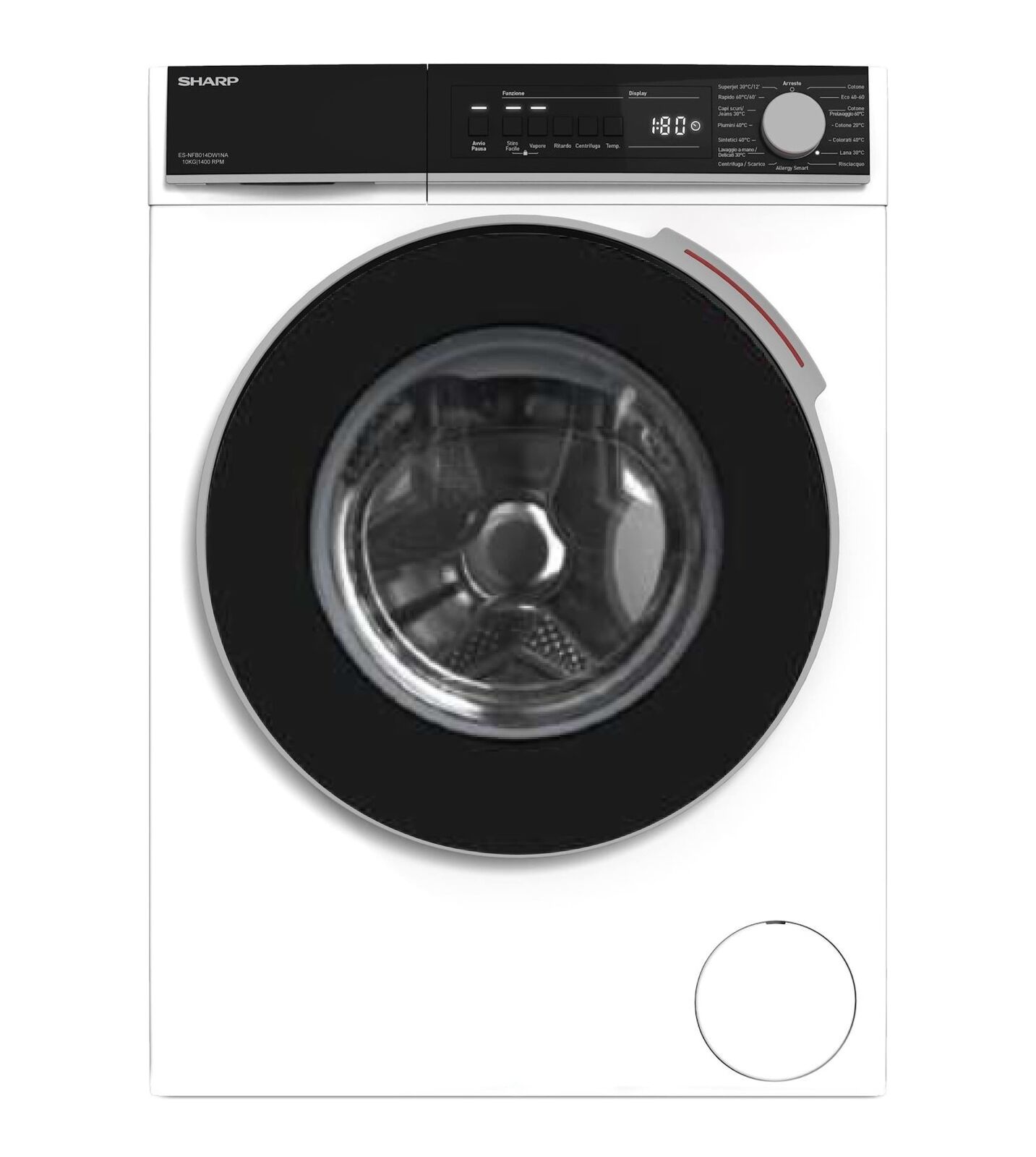 Sharp Lavatrice 10 Kg Classe A 58 cm 1400 giri Inverter Vapore ES-NFB014DW1NA
