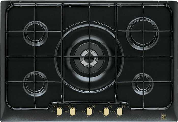 Electrolux Piano cottura 5 Fuochi 75 cm Nero a gas Incasso (1 Wok) PN750RUV