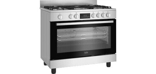 Beko Cucina a Gas con Forno Elettrico 90x60 cm Classe A+ Argento BGM11226EX