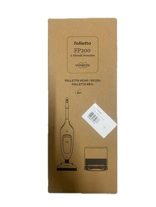 FILTRELLO PREMIUM 6 SACCHETTI PER FOLLETTO VORWERK VK200 / VK220s / RB7s