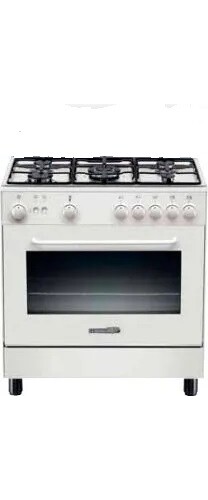 La Germania Cucina a Gas 5 Fuochi Forno Gas Grill 80x50cm Bianco S85C2W