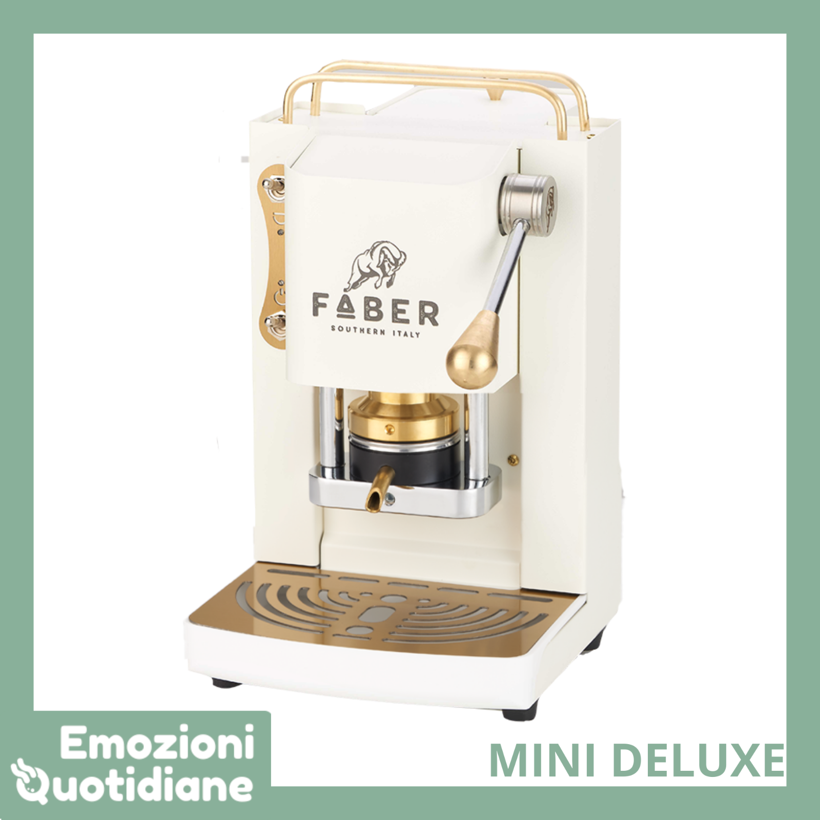 Faber Pro MINI Deluxe | Macchina caffè a cialde Ese 44mm con pressacialda Ottone